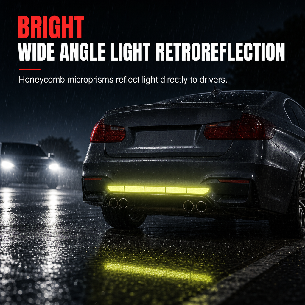 Ultra Bright Reflective Bumper Strips – Hexagonal Prism, Weather Resistant