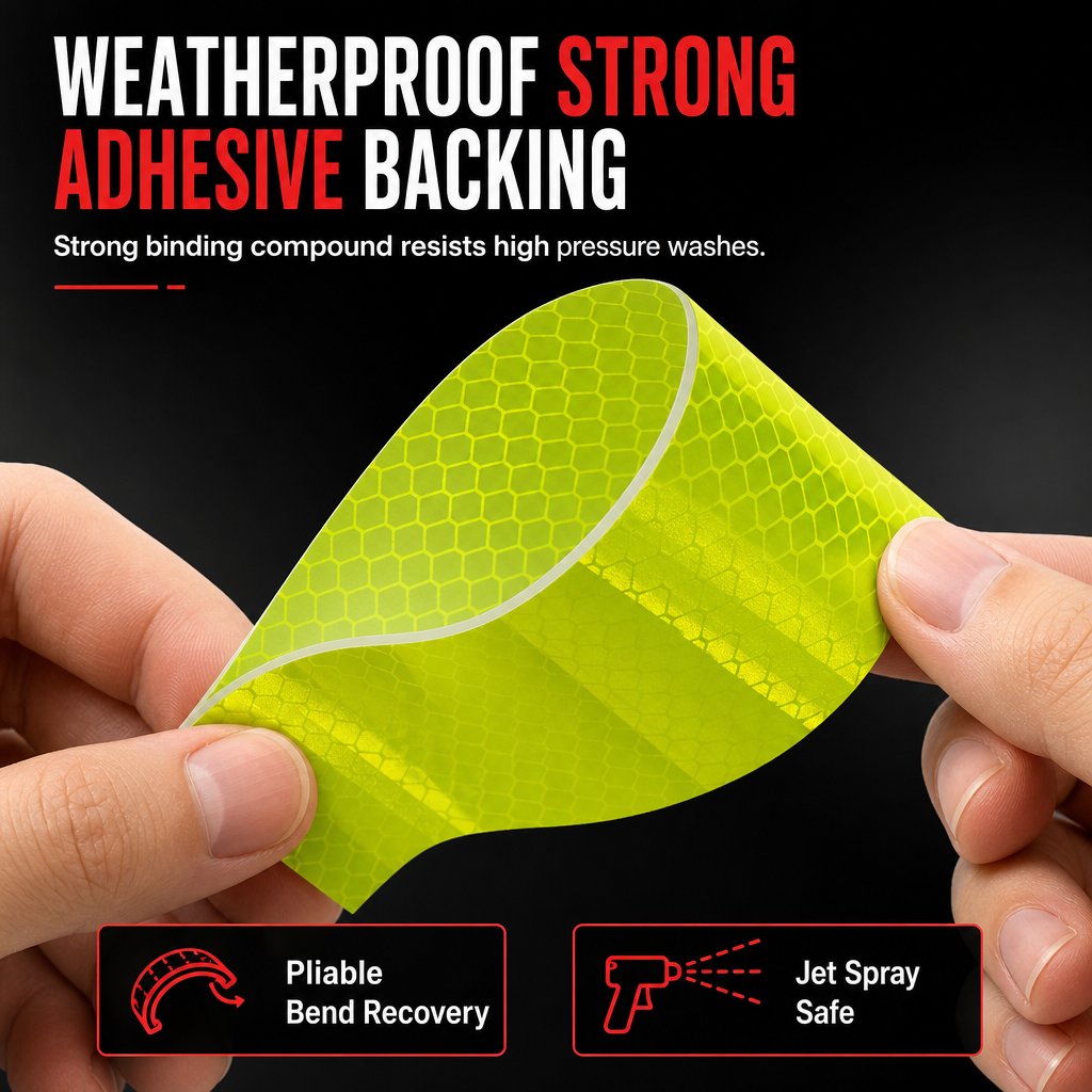 Ultra Bright Reflective Bumper Strips – Hexagonal Prism, Weather Resistant