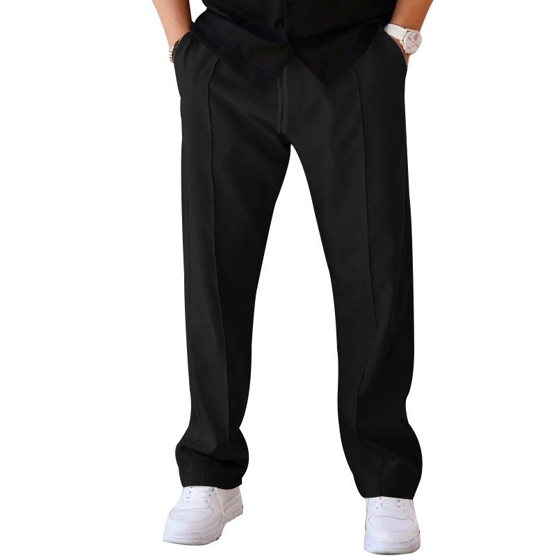Men's Drawstring Straight-Leg Pants