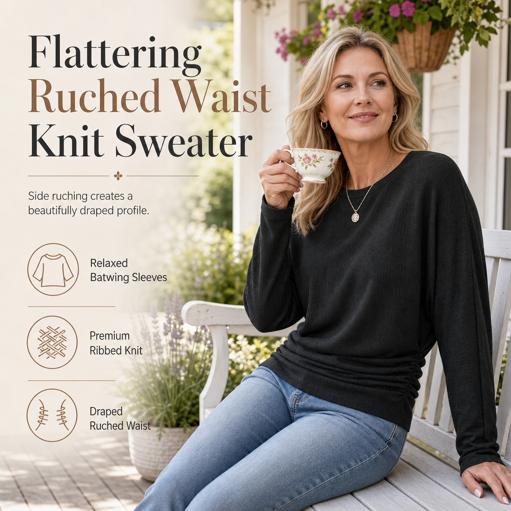 Women's Crewneck Knit Sweater – Soft Knit, Multi-Color Versatile – Stretch & Shape-Retaining, Six Autumn Shades