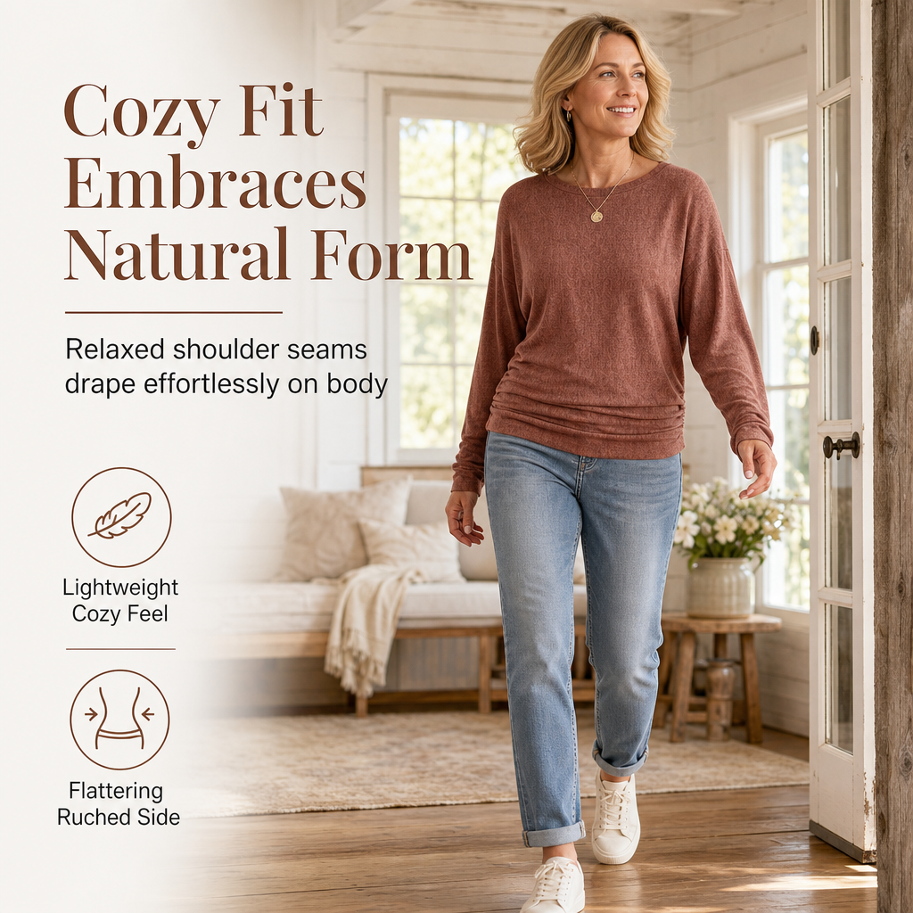 Women's Crewneck Knit Sweater – Soft Knit, Multi-Color Versatile – Stretch & Shape-Retaining, Six Autumn Shades