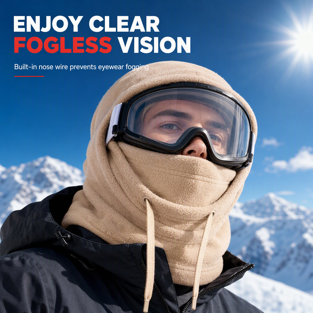 Fleece-Lined 3-in-1 Winter Balaclava – Warm, Windproof and Adjustable Face, Ear and Neck Protection