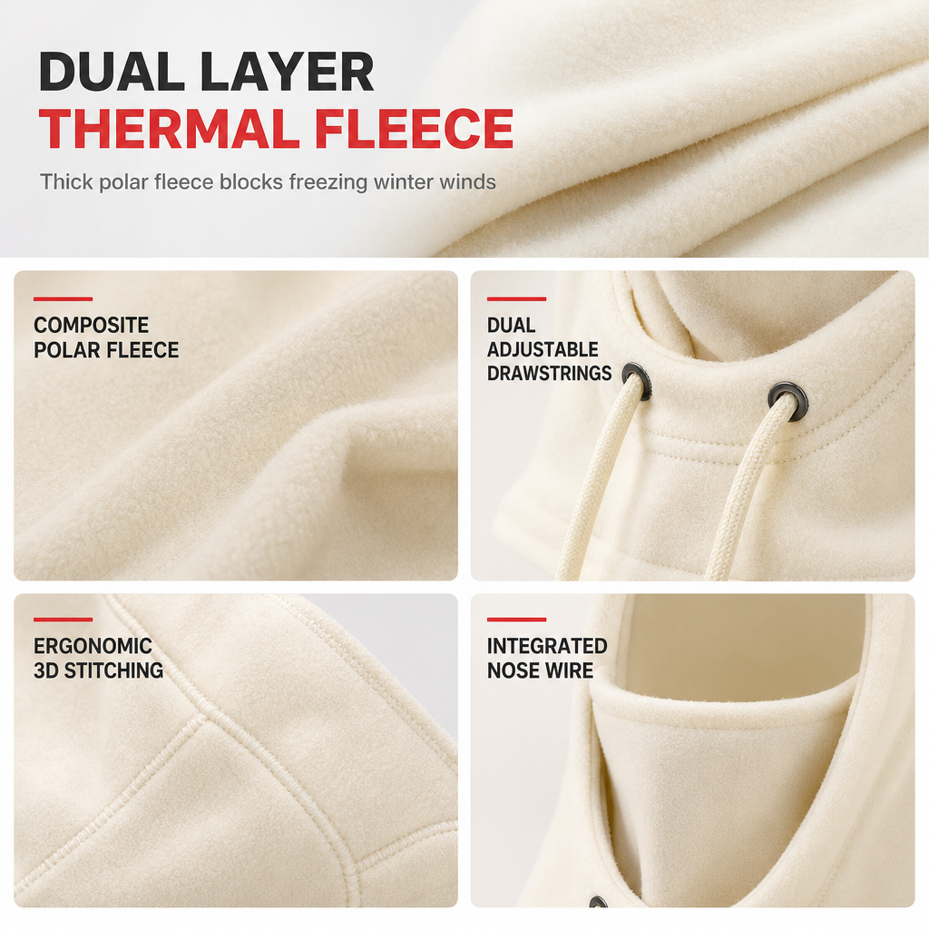 3-in-1 Winter Balaclava – Windproof, Warming & Adjustable – Perfect for Skiing, Cycling and All Cold Outdoor Activities