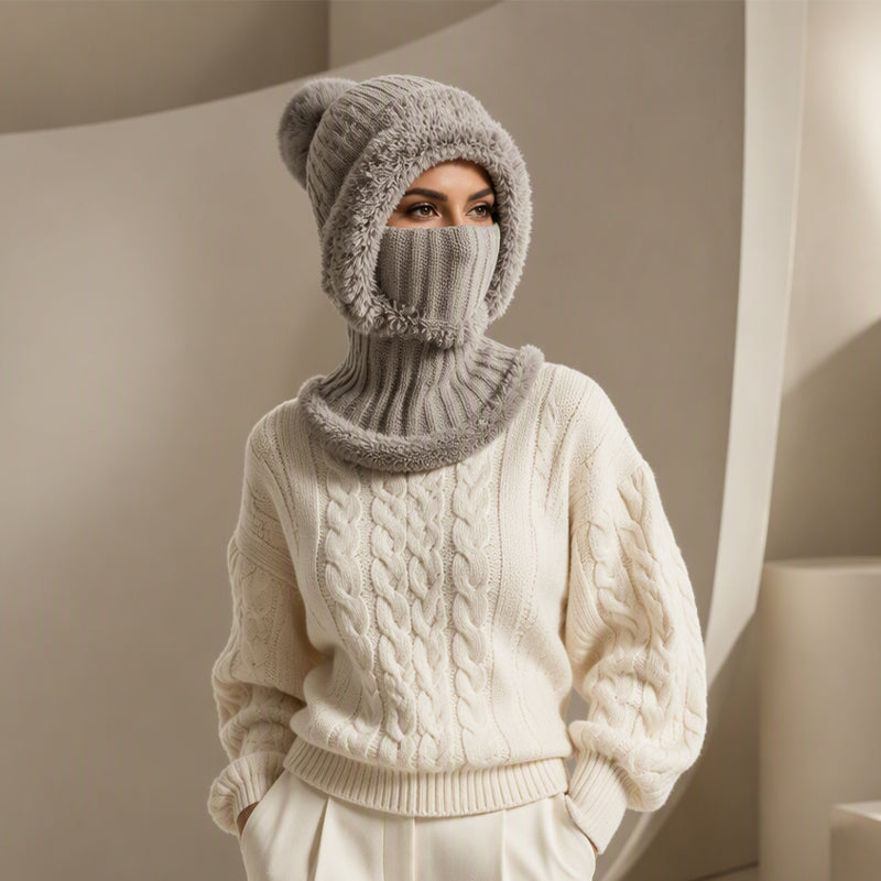 Women's Winter 3-in-1 Knitted Hat Scarf Mask