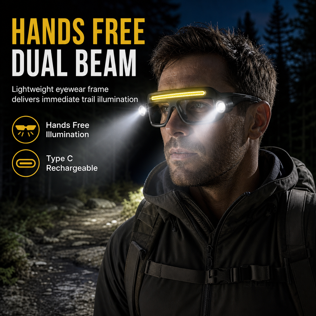 Rechargeable Dual-Lamp Glasses Light