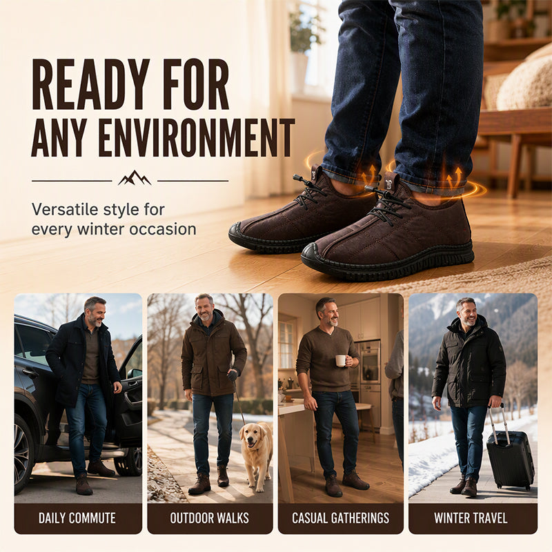 Men's Plush-Lined Non-Slip Walking Shoes