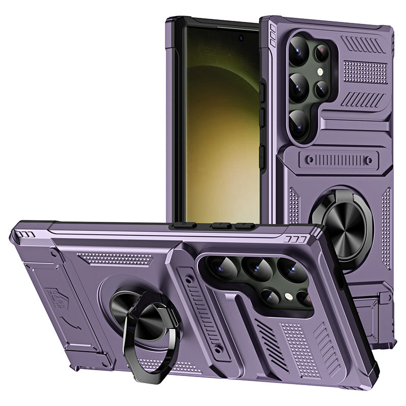 Samsung Case with Card Holder & Magnetic Ring Stand