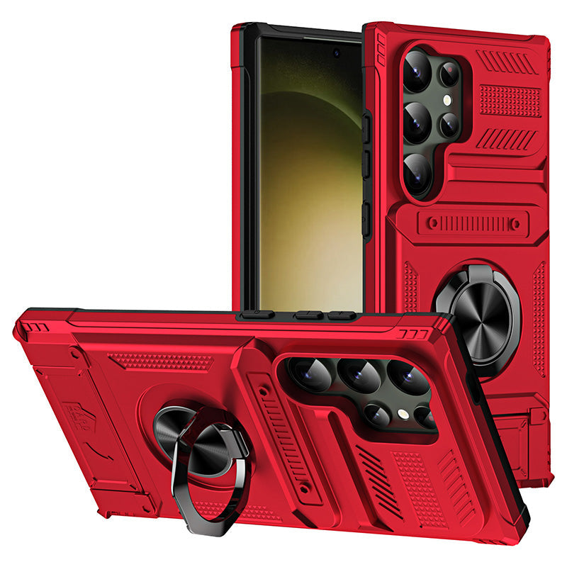 Samsung Case with Card Holder & Magnetic Ring Stand