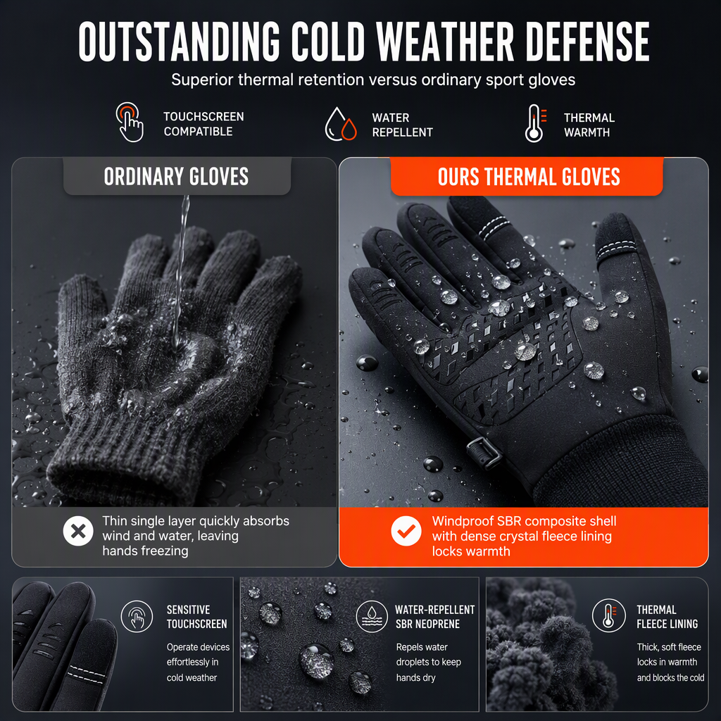 Waterproof Winter Cycling Gloves for Women and Men