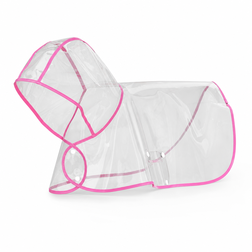Transparent EVA Dog Raincoat with Hood and Adjustable Belly Strap, Sizes XS–8XL