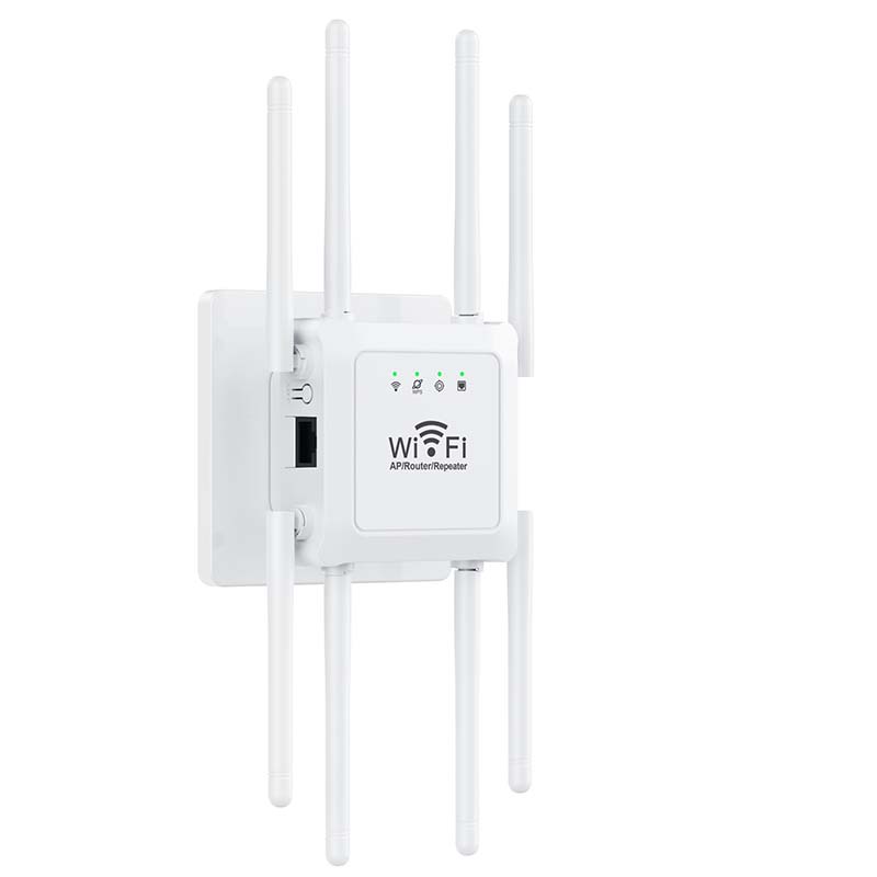 Long Range WiFi Extender for Home – Eight High-Gain Antennas, Dual-Band & Dead Zones Eliminated – Perfect for Basements, Attics and Patios