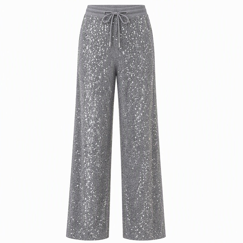Women's Sparkling Sequin Wide-Leg Pants