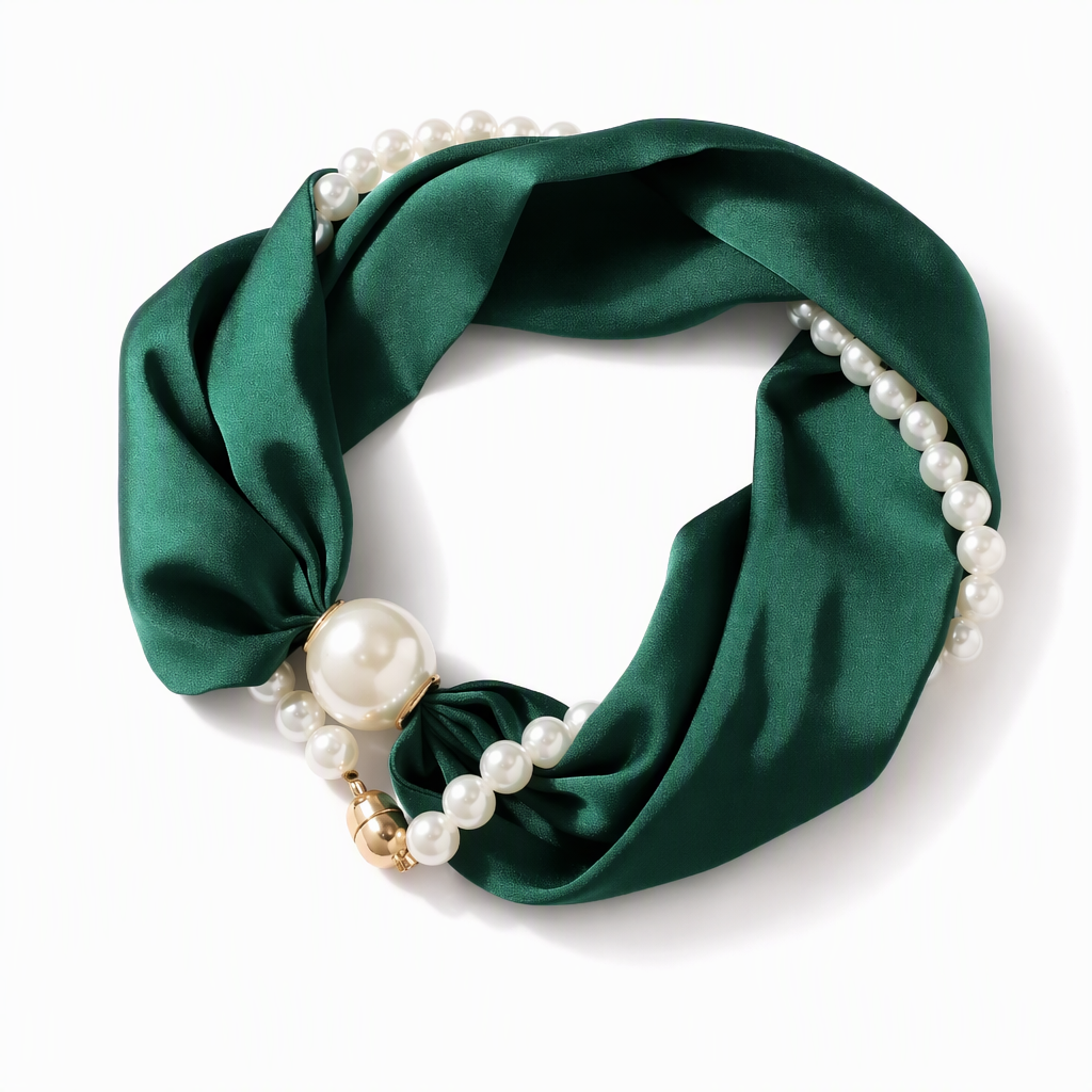 Pearl Necklace and Magnetic Scarf