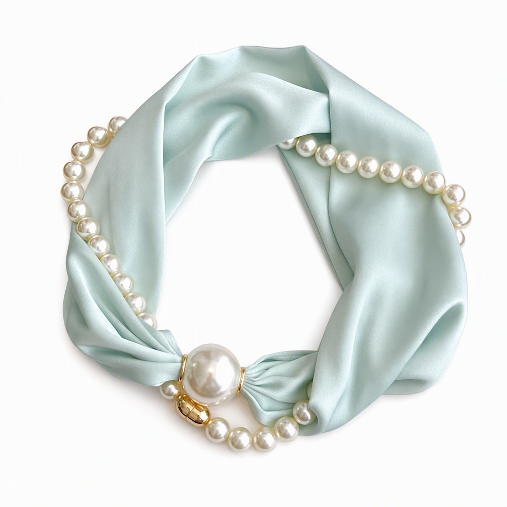 Pearl Necklace and Magnetic Scarf