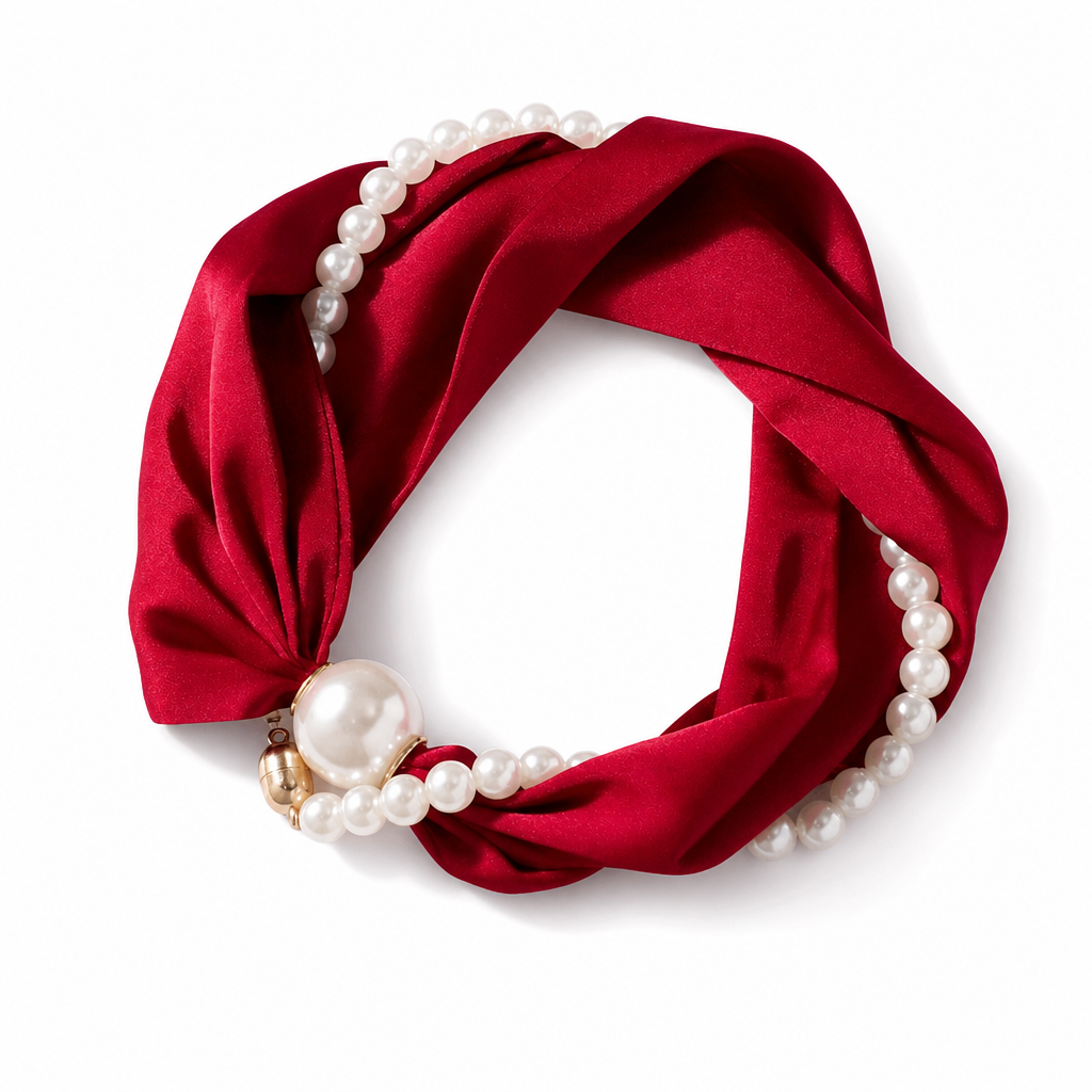 Pearl Necklace and Magnetic Scarf