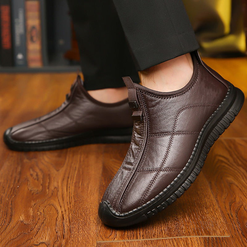 Men's Shoes with Fur Lining and Anti-Slip Sole