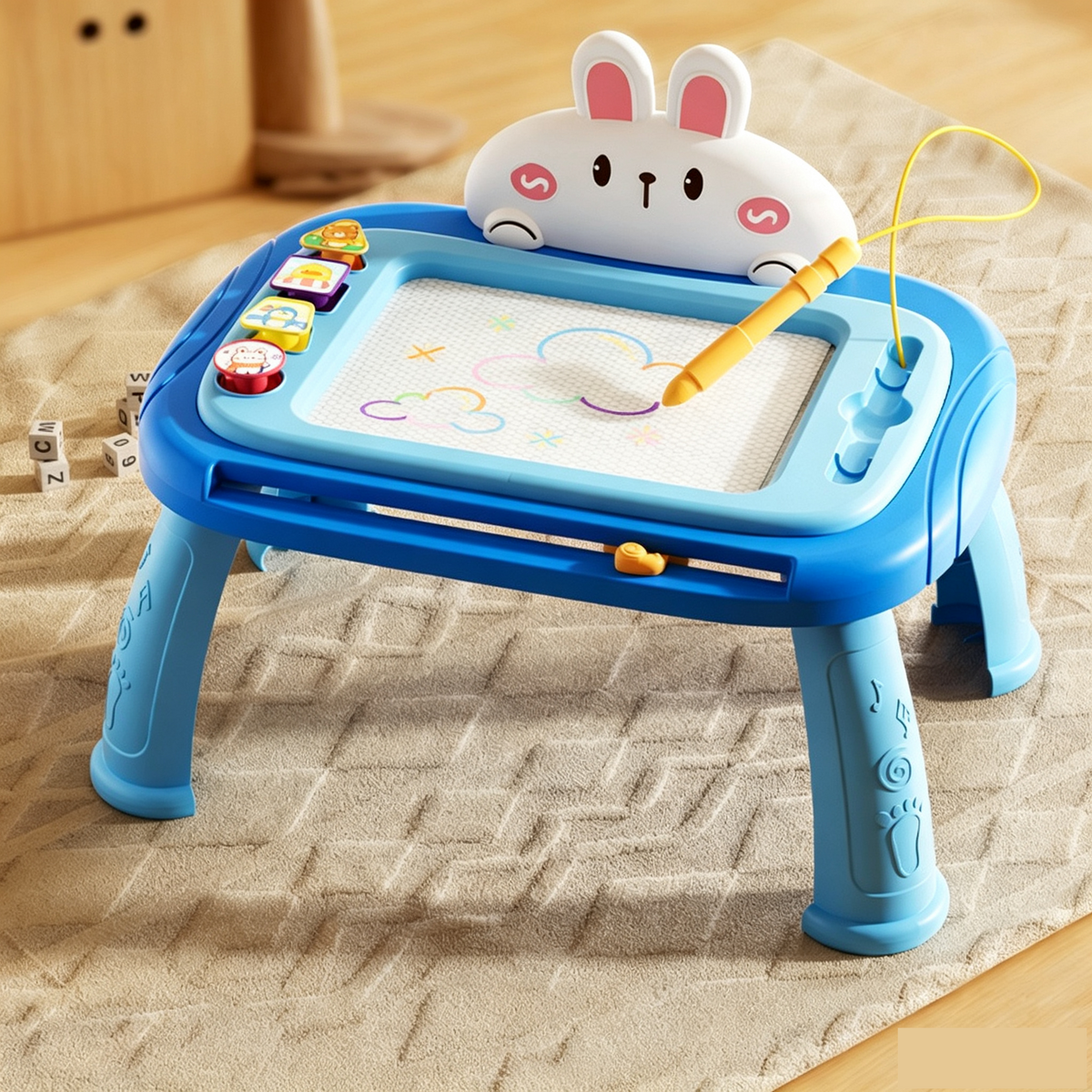 Magnetic Drawing Board for Kids – Colorful, Erasable Drawing Tablet with Pen and 4 Stamps