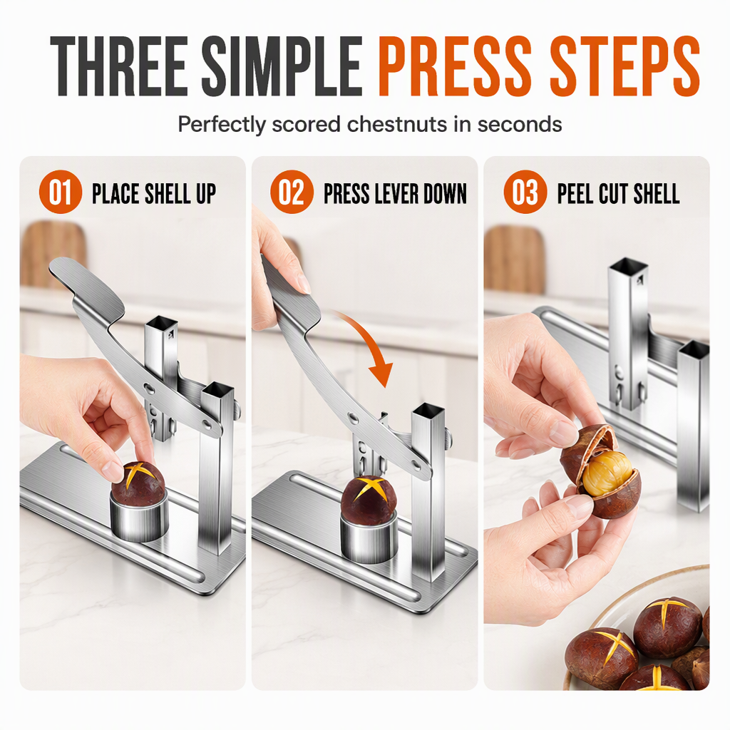Stainless Steel Nut and Chestnut Cracker