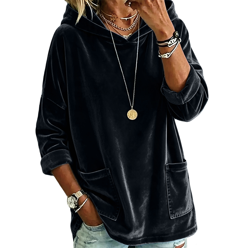 Ladies Velour Hoodie