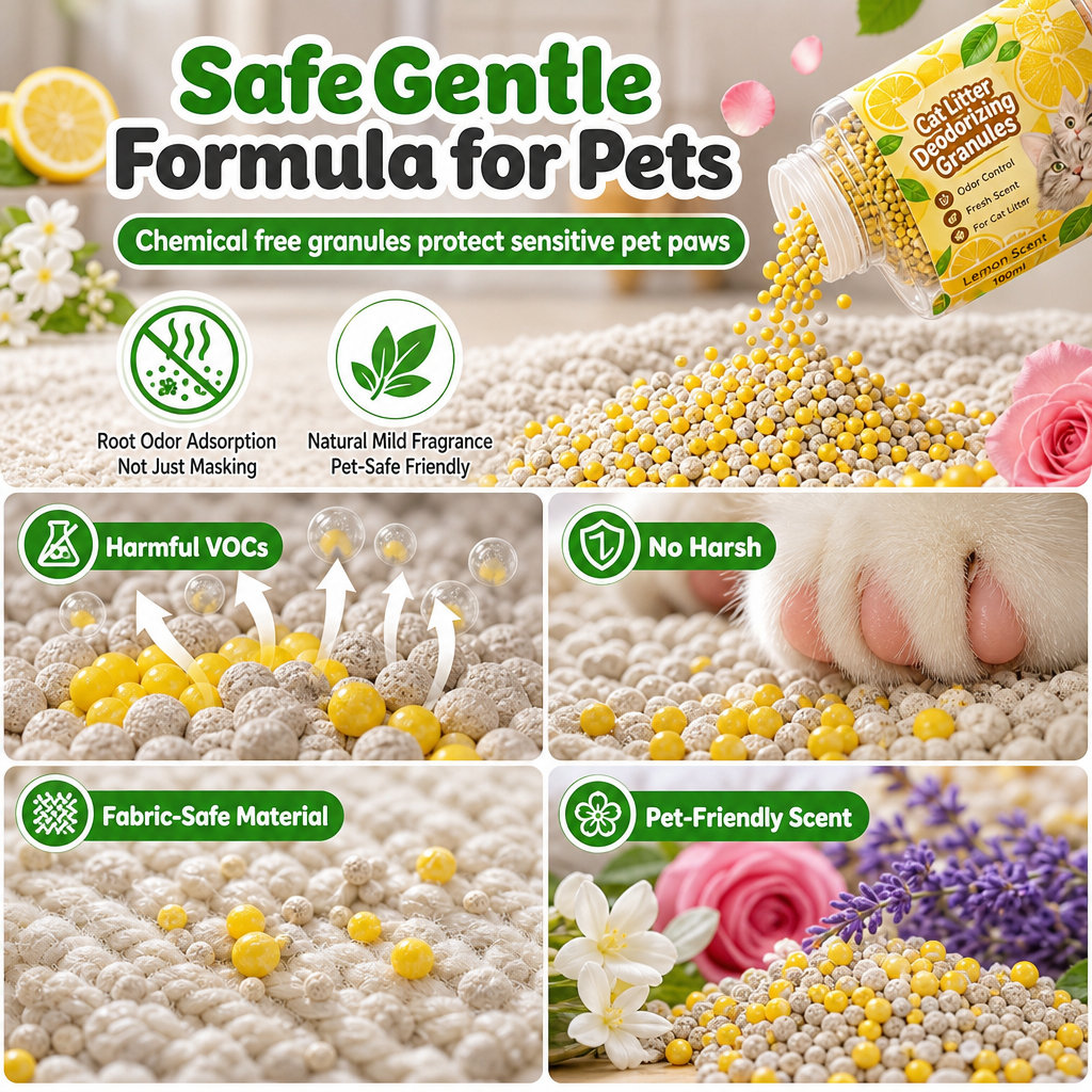 Cat Litter Deodorizing Granules – Easy Sprinkle-On Odor Control in Five Fresh Scents