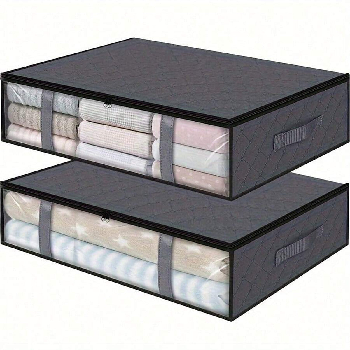 2-Pack: Underbed and Over-Wardrobe Storage Bags with Clear Window