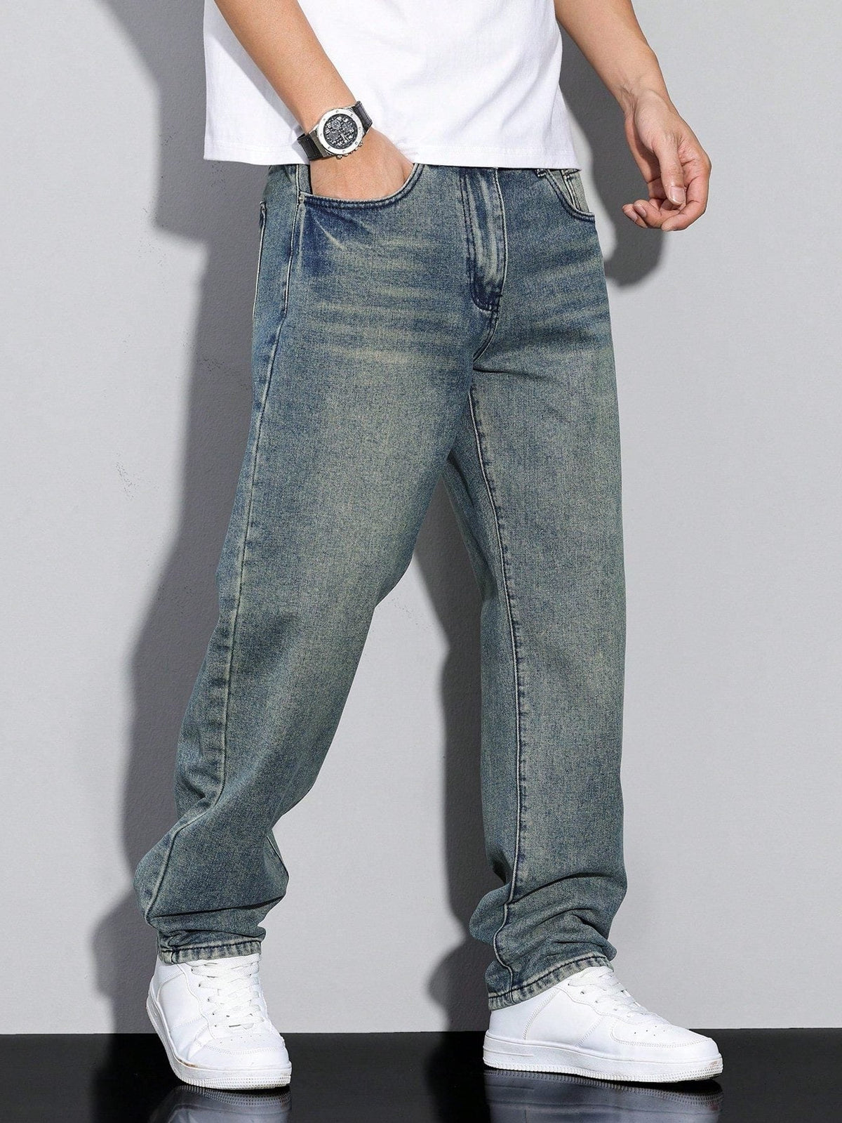 Men's Jeans Straight Leg β Straight Fit Denim Trousers