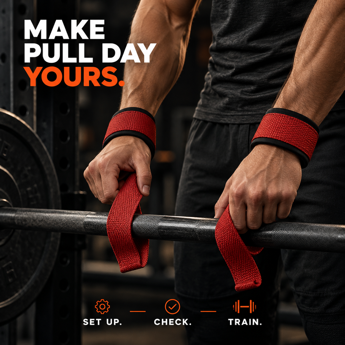 Self-Curling Lifting Straps β Padded Wrist Loops, 1 Pair