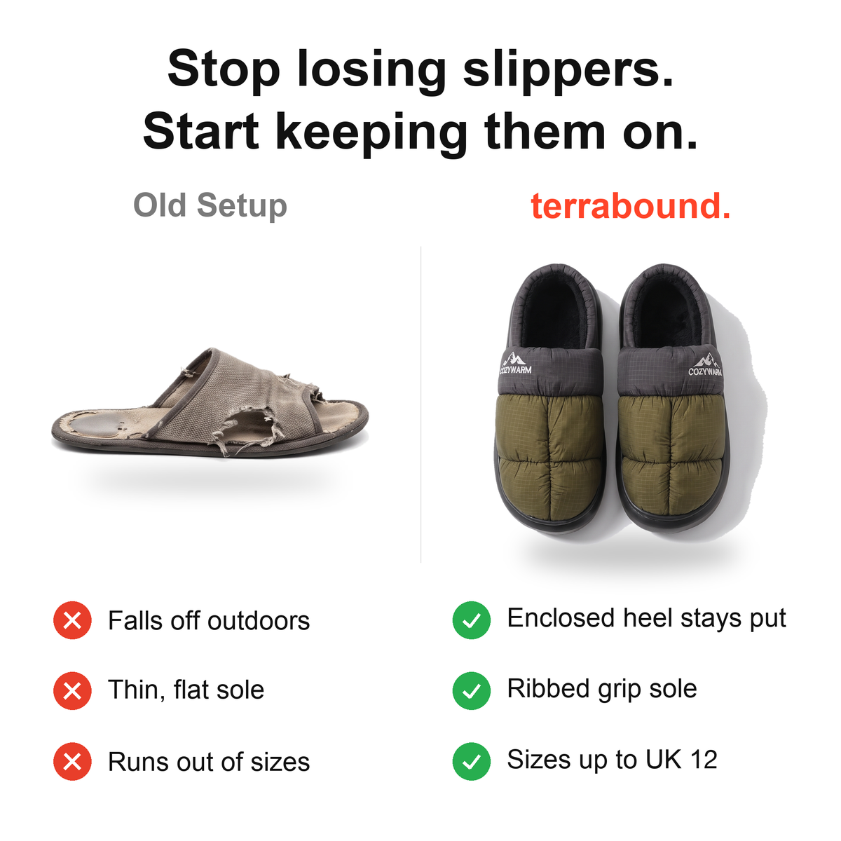 Camp Slippers - Closed-Back - Warm Fleece-Lined Outdoor House Shoes