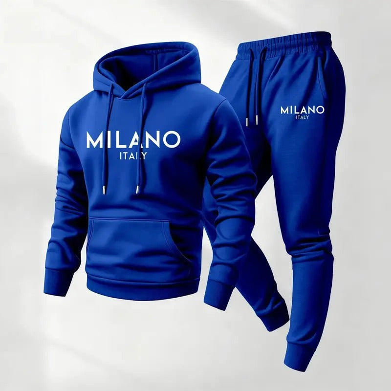 Fleece-Lined Graphic Hoodie & Jogger Set