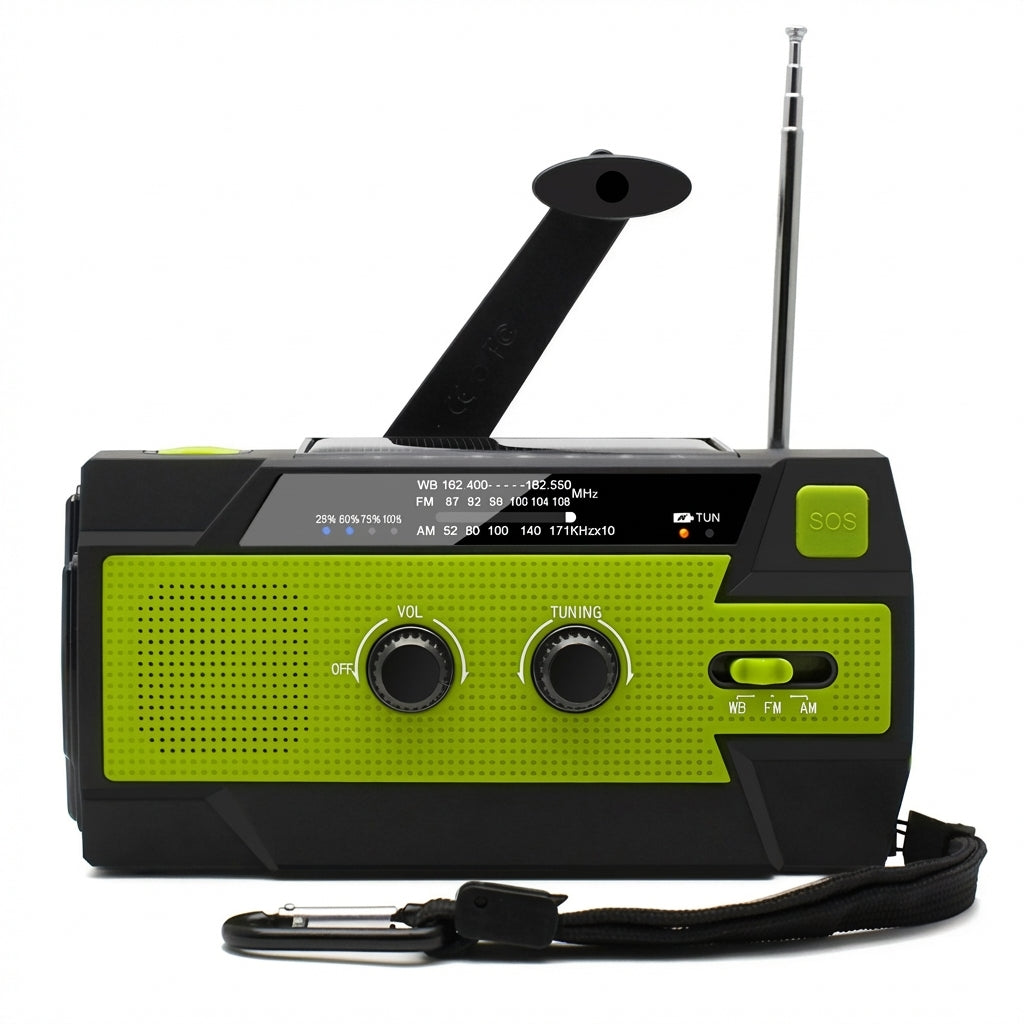 Disaster Prevention Emergency Flashlight Radio Solar Hand Crank Rechargeable Multifunctional LED Reading Light