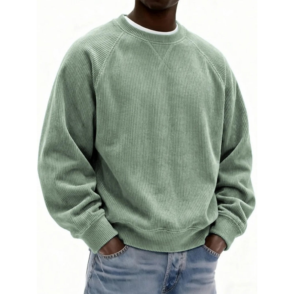 Textured Corduroy Crewneck Sweatshirt