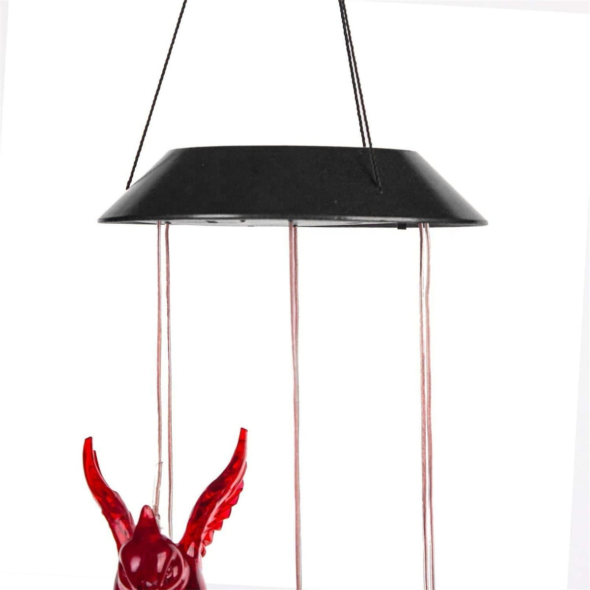 Solar Cardinal Wind Chime with Color Changing LED Lights, 29 Inch
