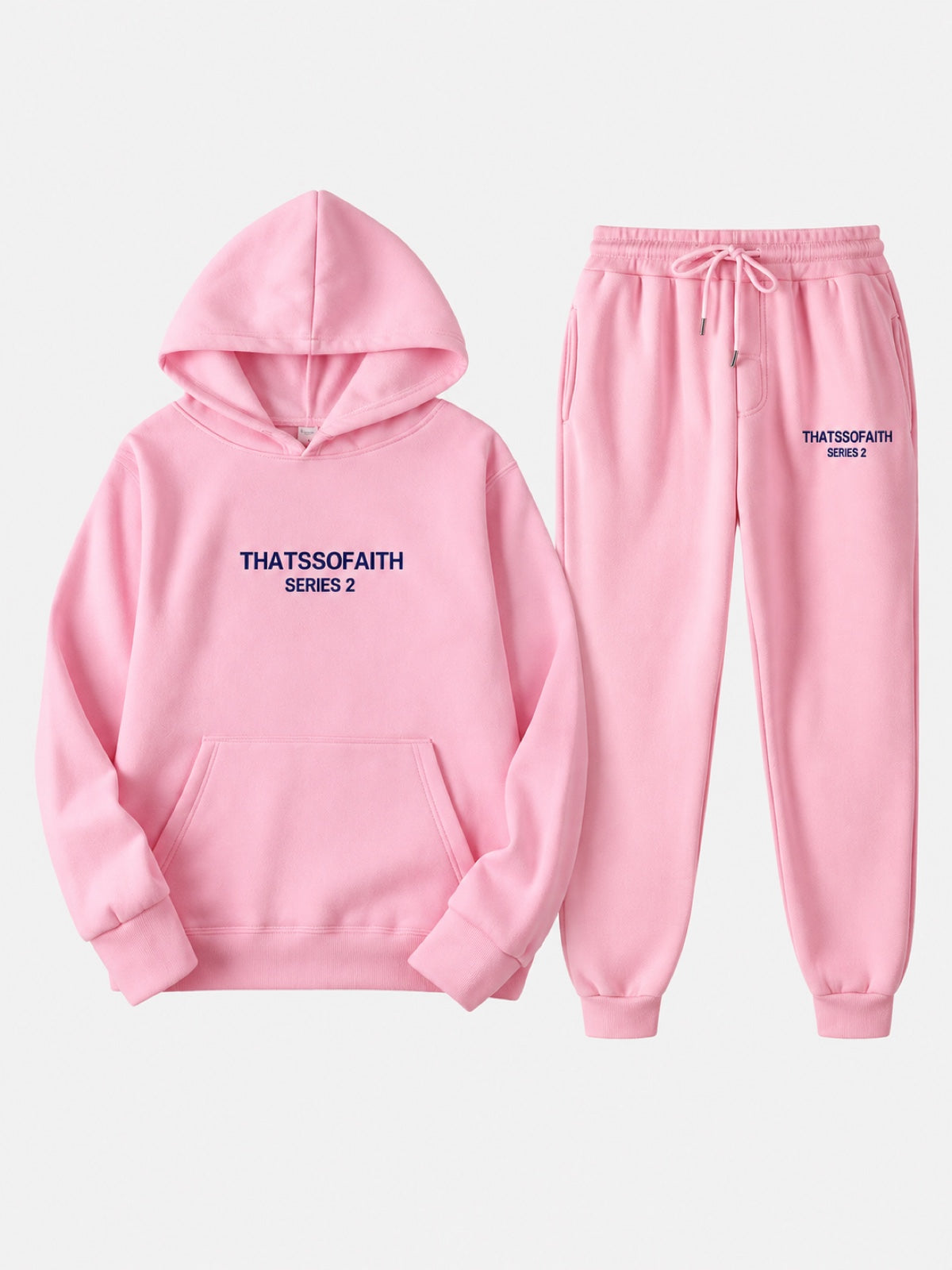 Fleece-Lined Graphic Hoodie & Jogger Set