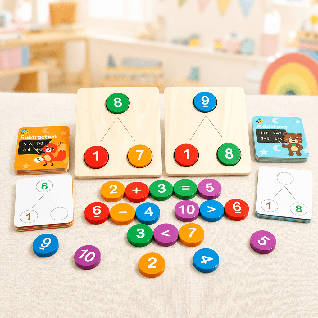Wooden Math Learning Board for Little Counters