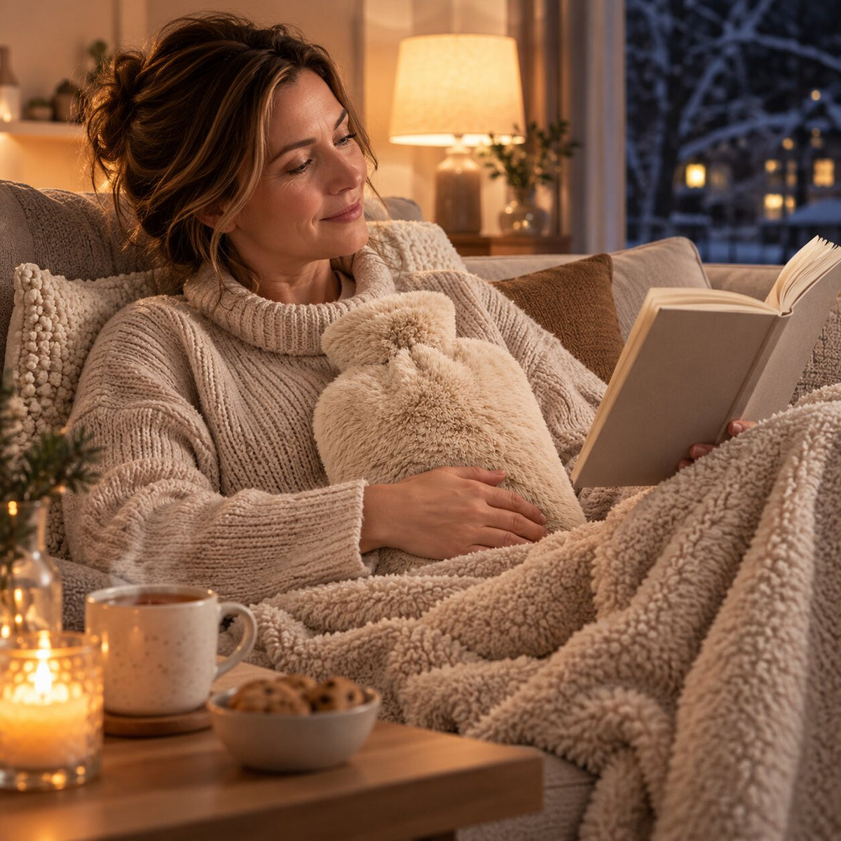 Hot Water Bottle with Soft Fabric Cover
