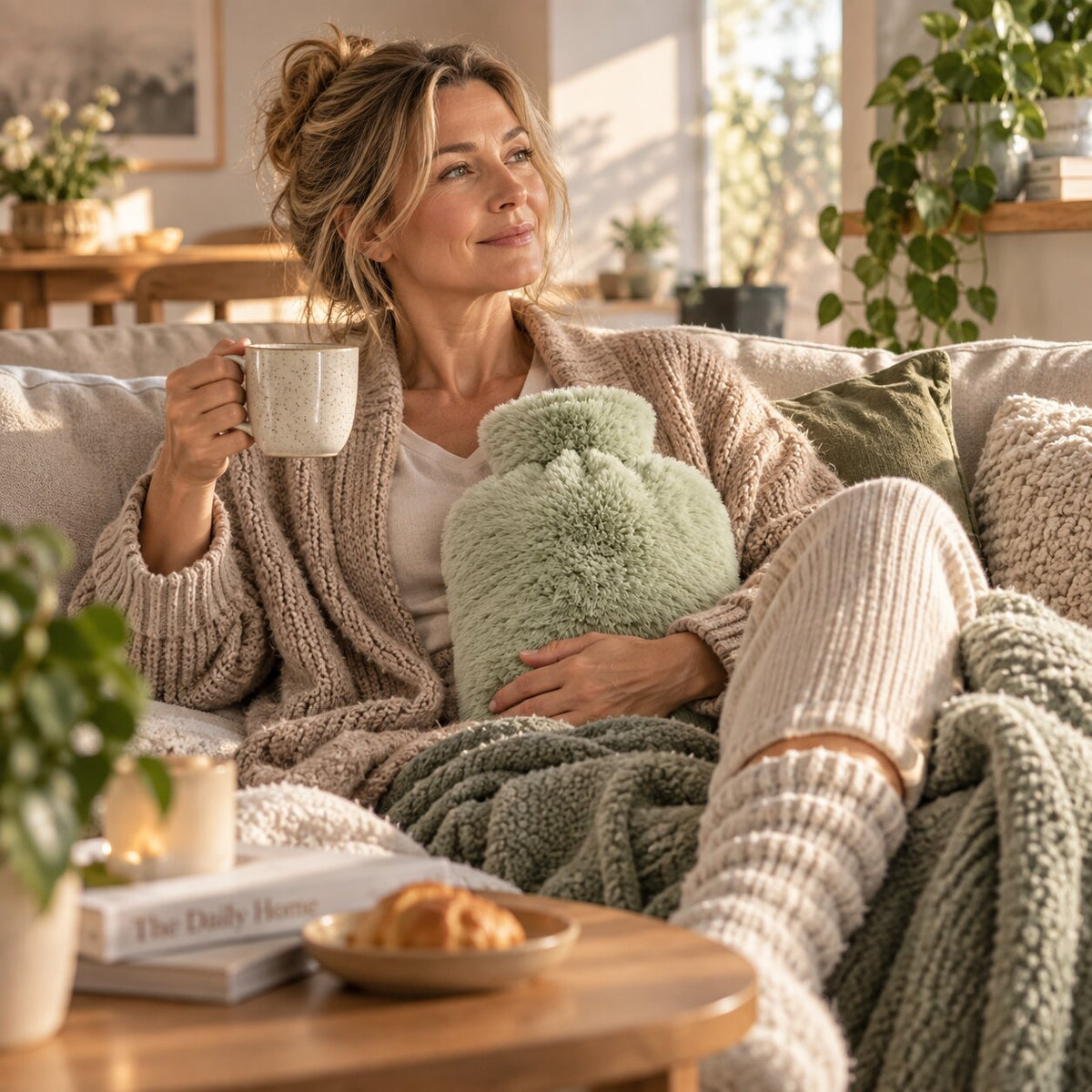Hot Water Bottle with Soft Fabric Cover