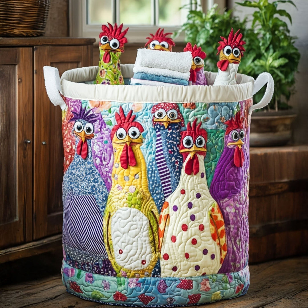 Quilted Animal-Print Foldable Storage Basket
