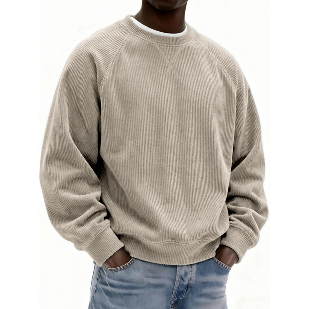 Textured Corduroy Crewneck Sweatshirt