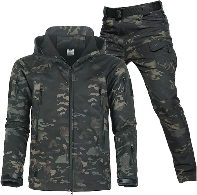 Waterproof, Windproof Outdoor Set: Jacket and Trousers with Fleece Lining
