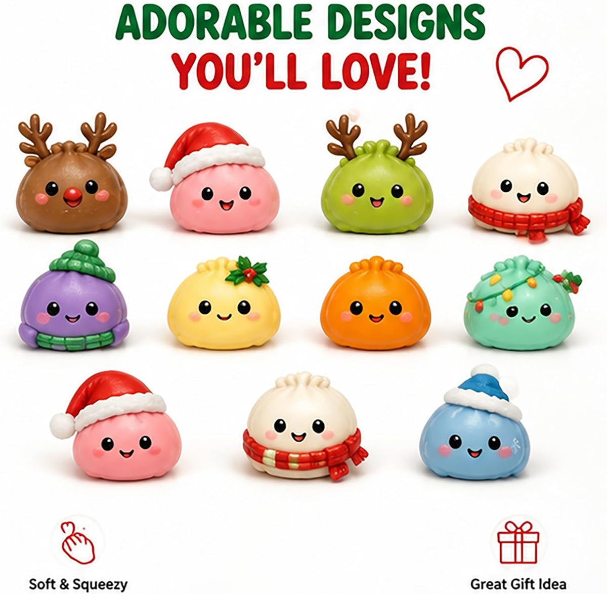 Advent Calendar with 24 Squishy Surprises for Kids