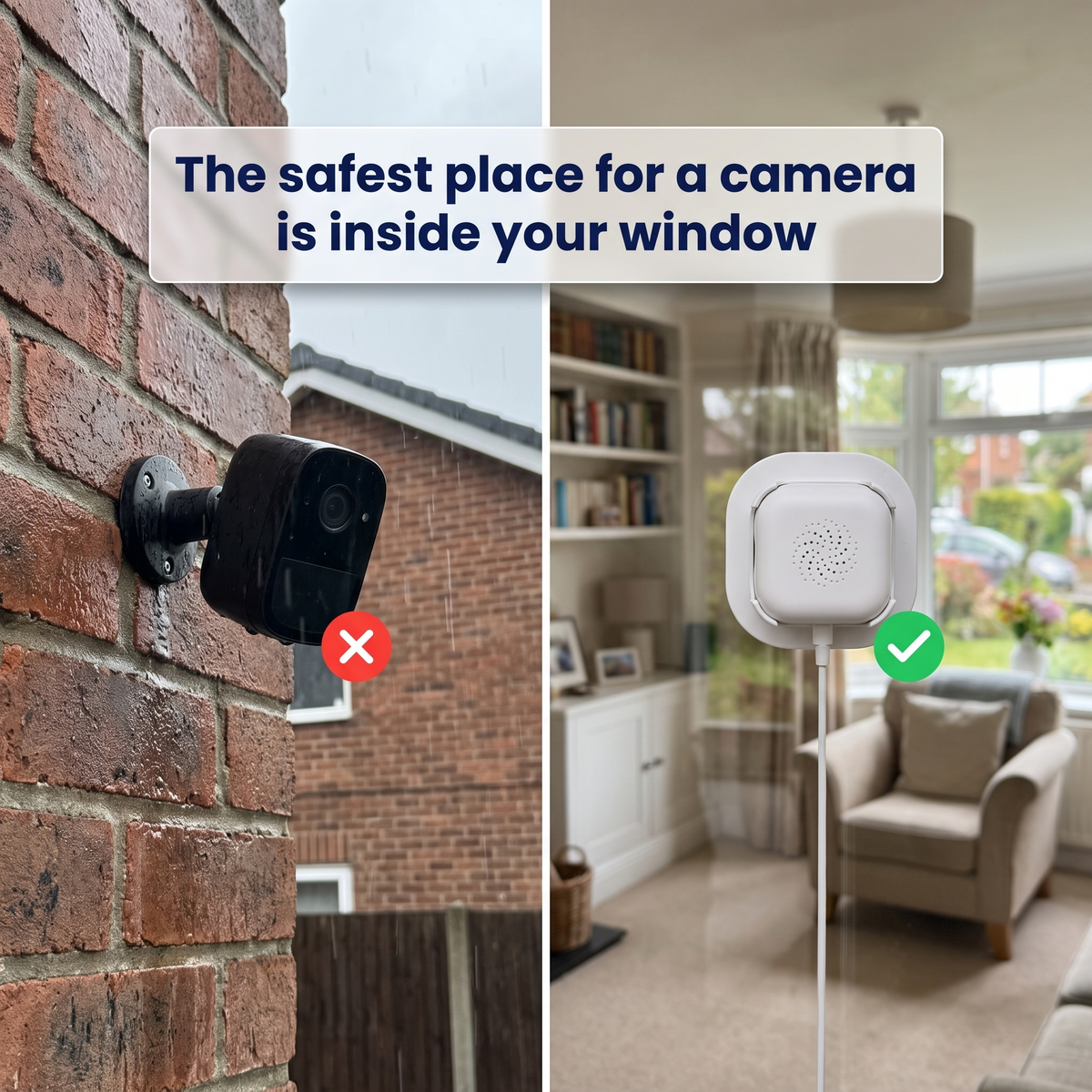 Indoor Window Security Camera — See Your Doorstep, No Subscription, No Drilling