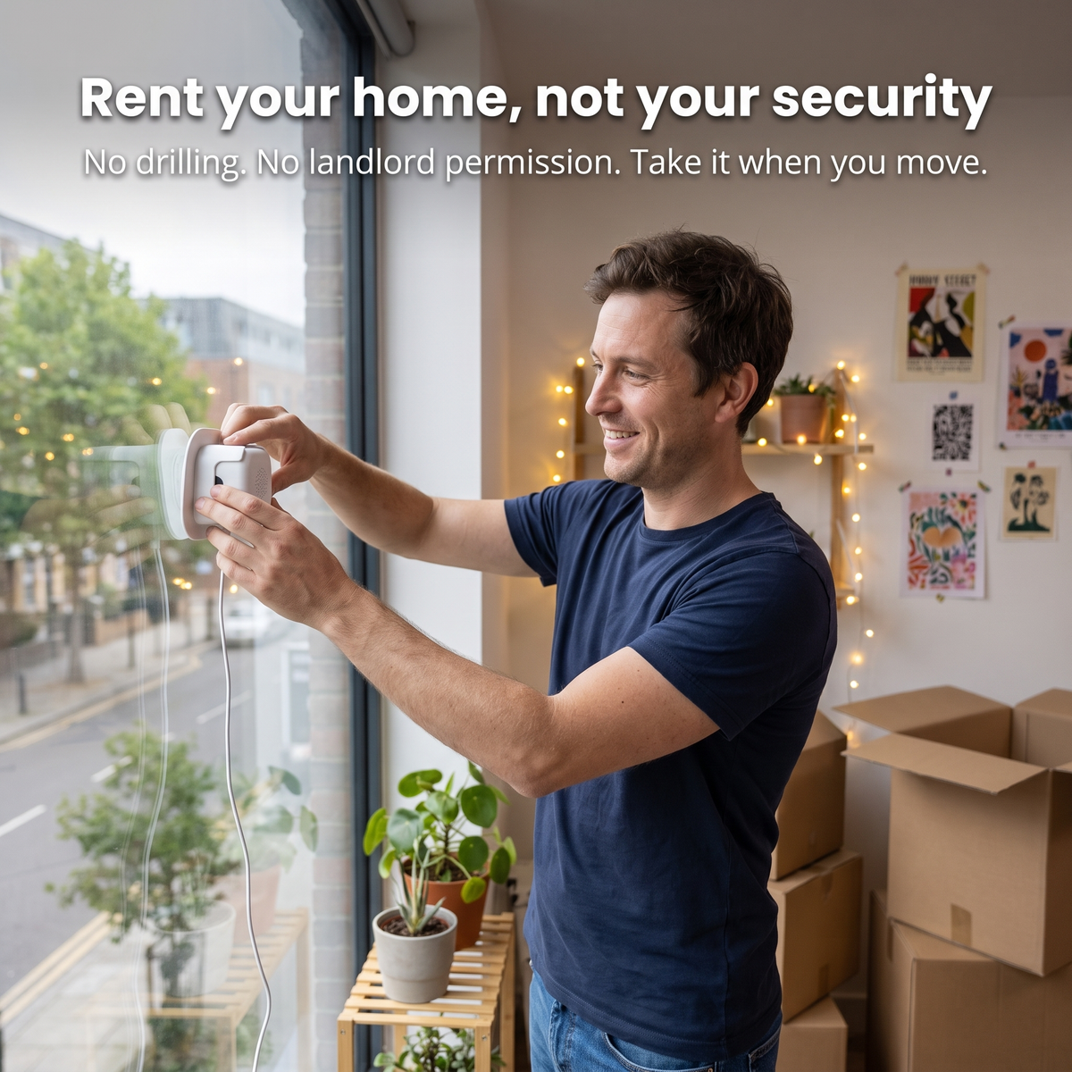 Indoor Window Security Camera — See Your Doorstep, No Subscription, No Drilling