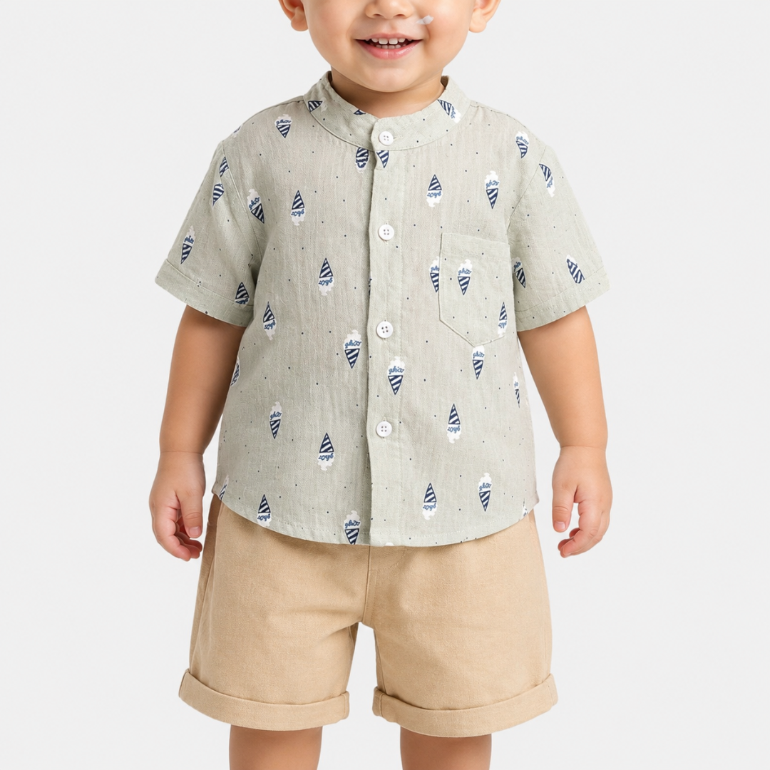 Nordspur | Sproutly Cartoon Print T-Shirt And Shorts Set