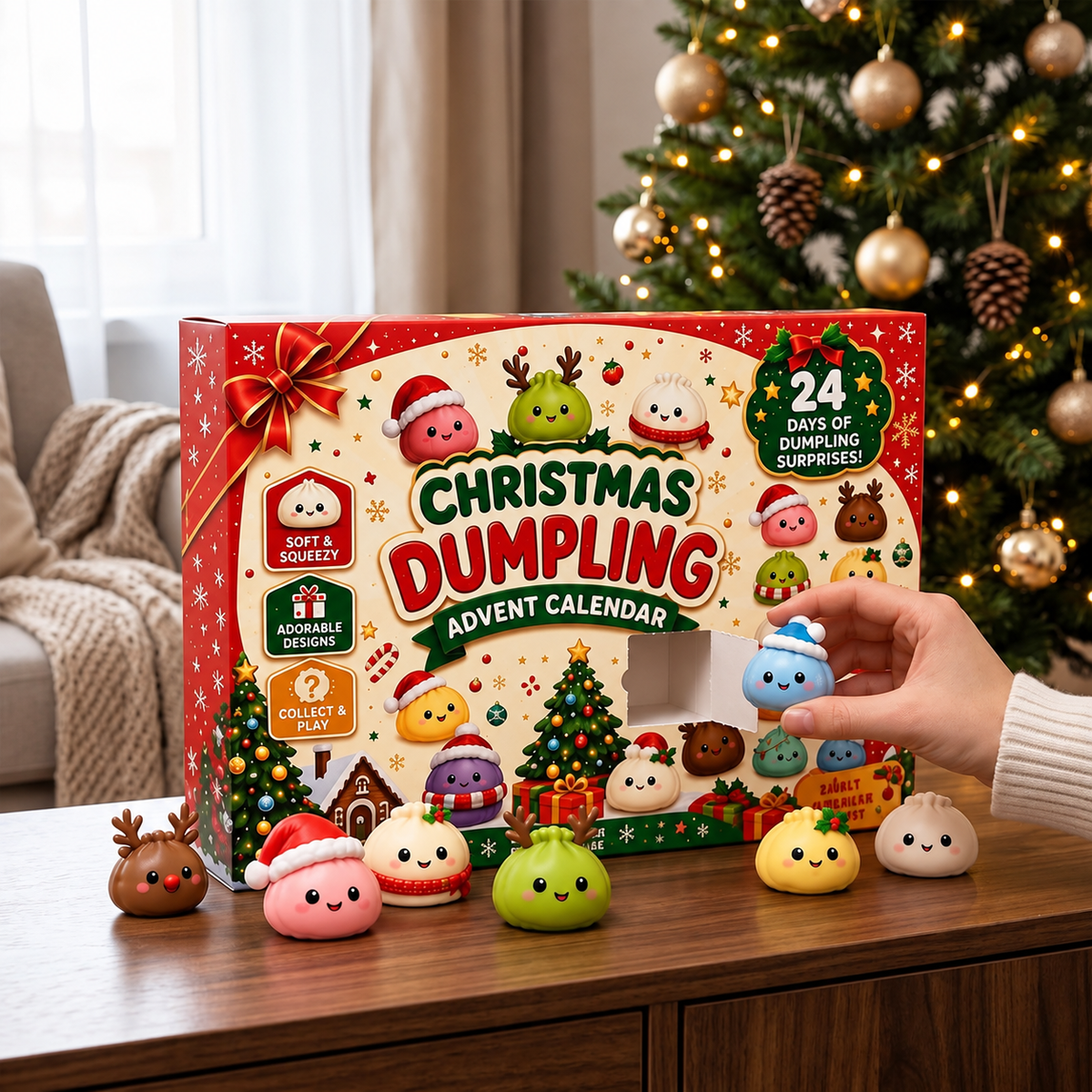 Advent Calendar with 24 Squishy Surprises for Kids