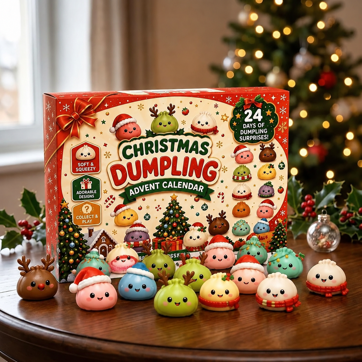 Advent Calendar with 24 Squishy Surprises for Kids