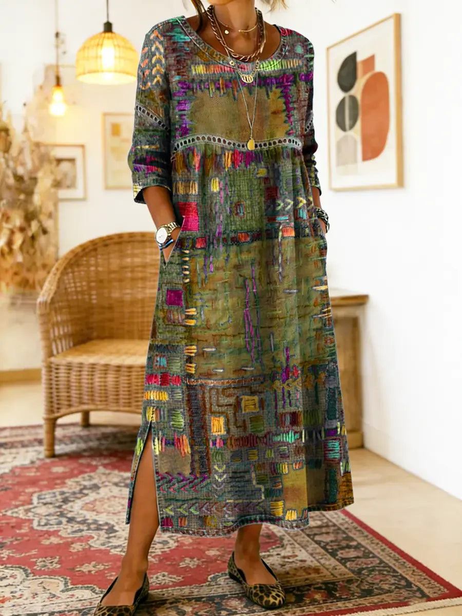 Manuela Dress with Ethnic Patchwork