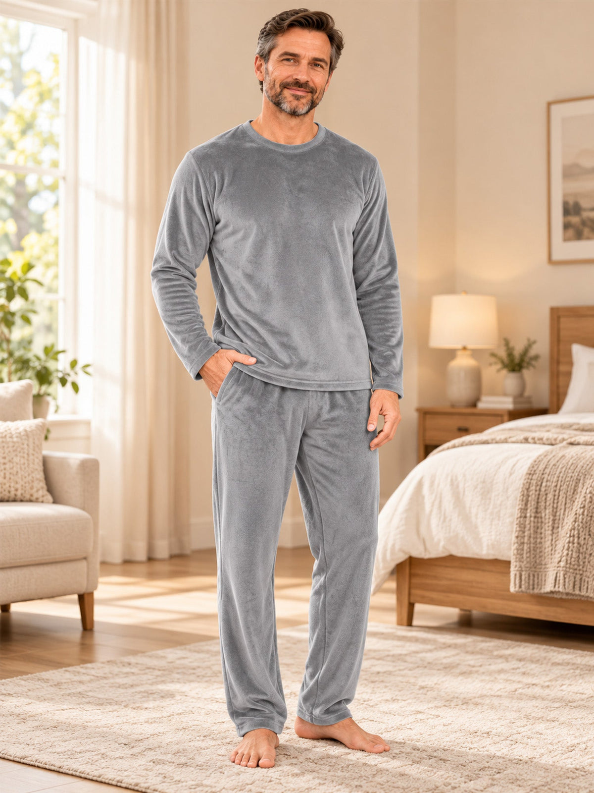 Men's Cozy Thermal Velvet Pajama Set