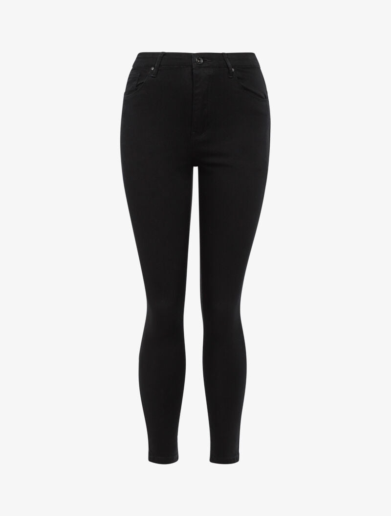 High-Waisted Slim Jeans 5 Pockets - Black