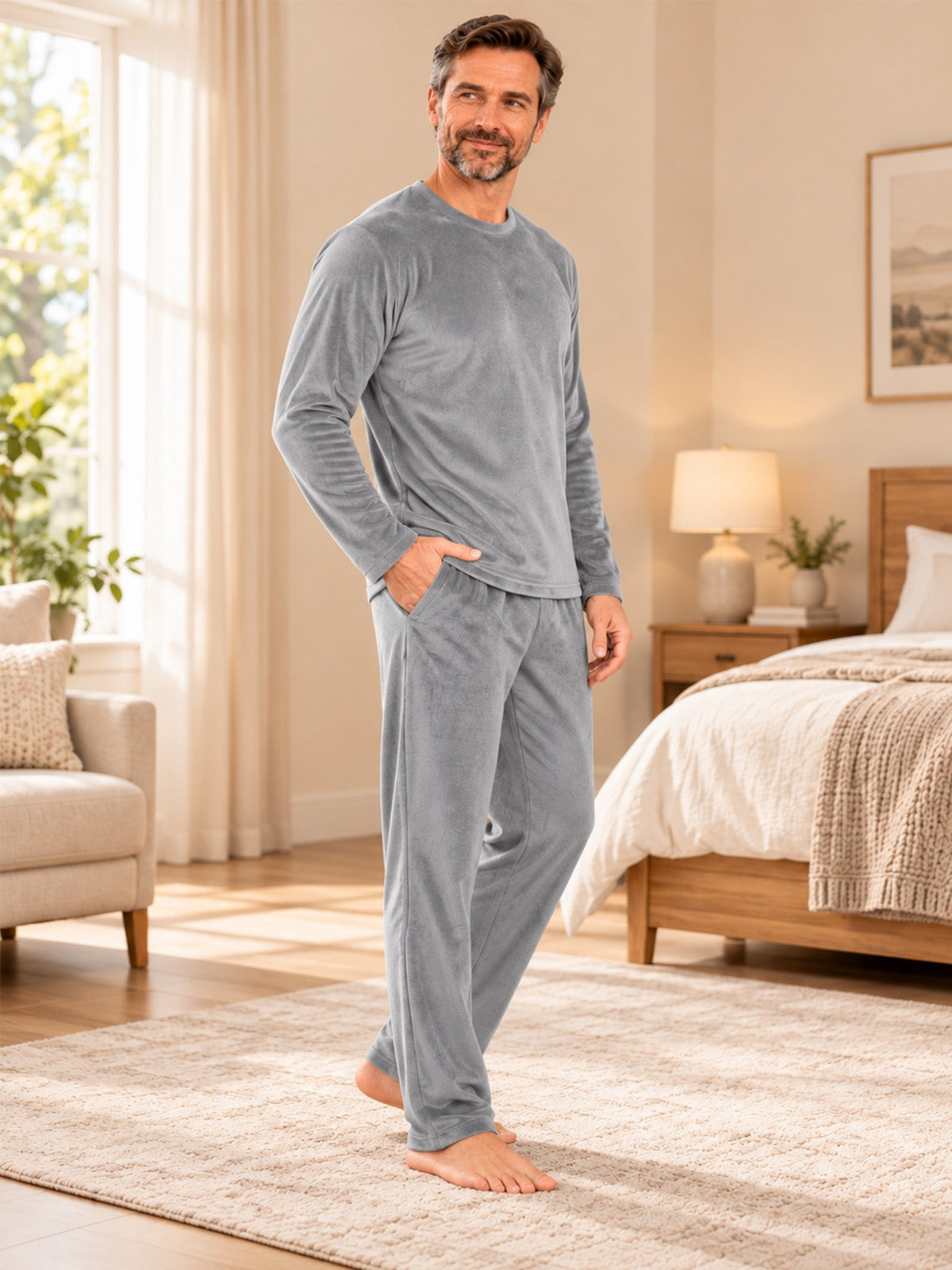 Men's Cozy Thermal Velvet Pajama Set
