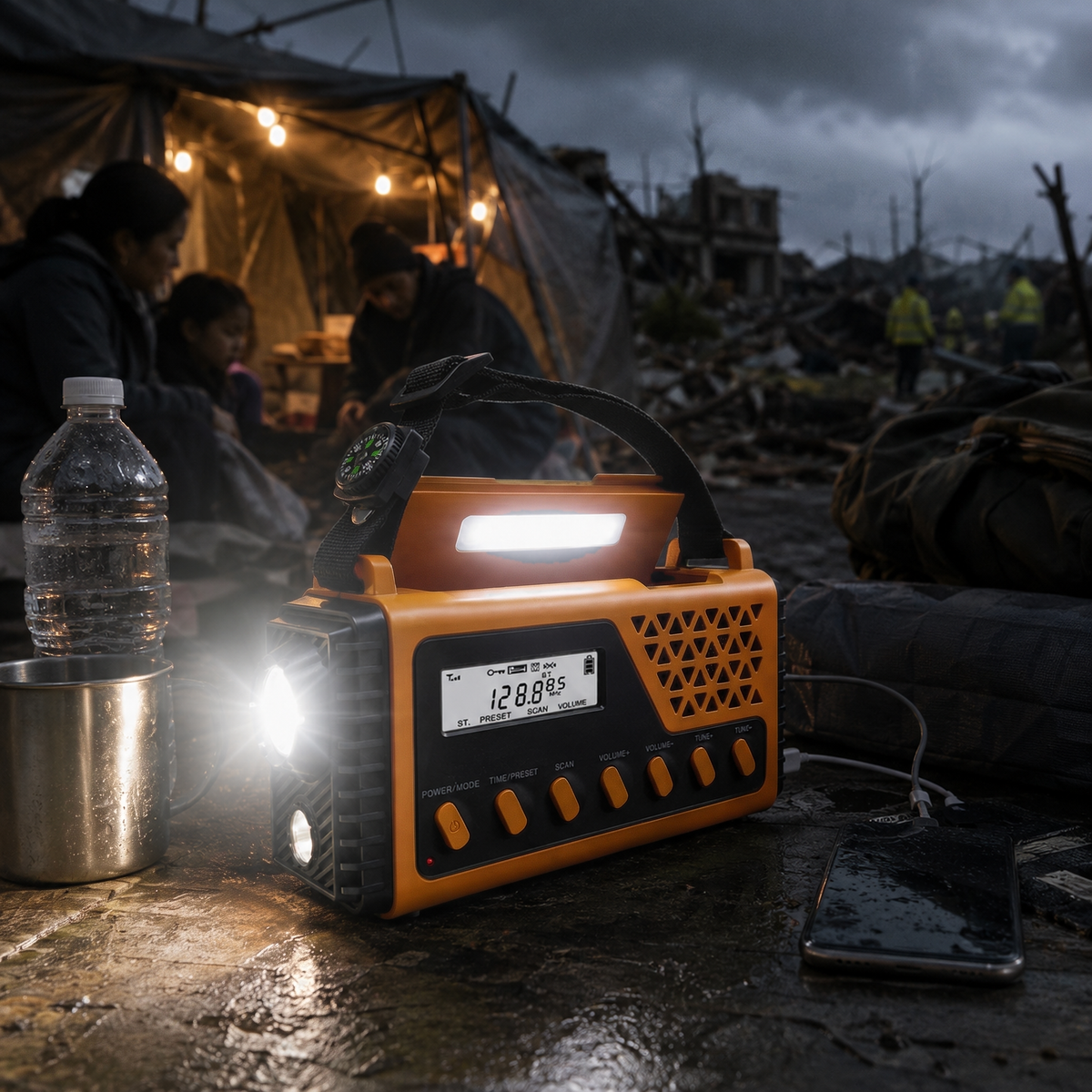 Emergency Radio - Hand Crank & Solar Powered - Powerful 8,000mAh Power Bank